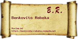 Benkovits Rebeka névjegykártya